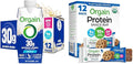 Bundle of Orgain 30g High Protein Shake Vanilla Bean 5g BCAAs 11 Fl Oz Pack of 12 + Orgain Organic Vegan Protein Bars Chocolate Chip Cookie Dough - 10g Plant Based Protein Pack of 12