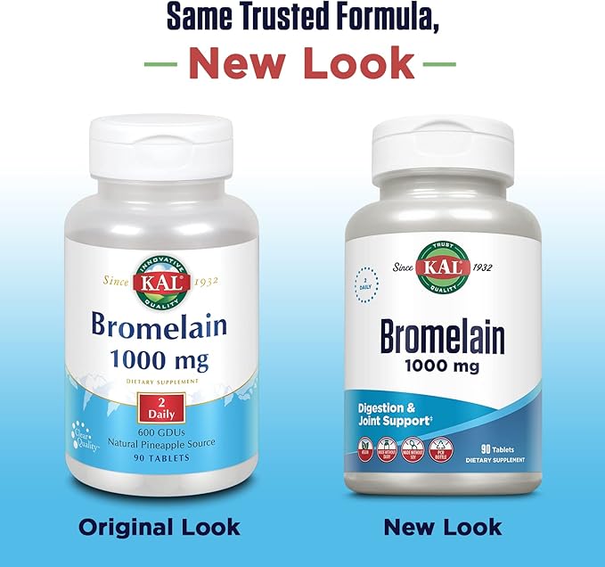 KAL Bromelain Tablets 1000 mg 90 Count