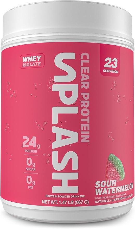 Revolution Nutrition Splash Clear Protein Clear Whey Protein Powder Juice-Type Protein Candy Flavour Collagen 24g Protein Zero Sugar Zero Carb 667g 23 Servings (Sour Watermelon 1.47 Pound)