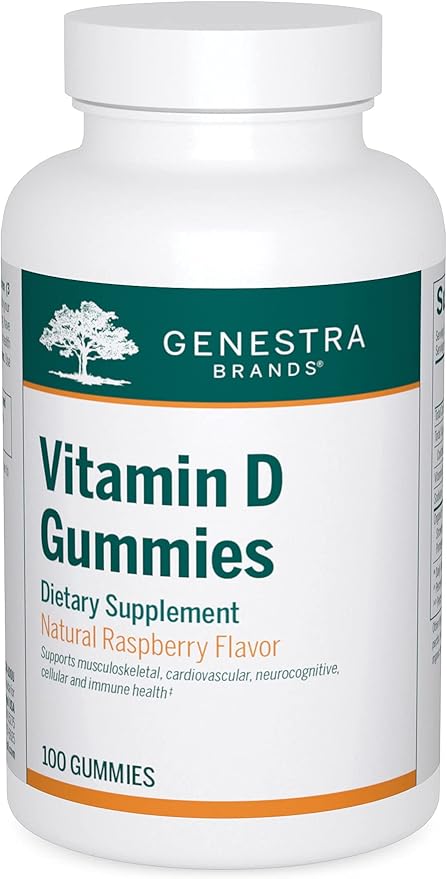 Genestra Brands Vitamin D Gummies | Support for Musculoskeletal Cardiovascular Neurocognitive Cellular and Immune Health* | 100 Gummies | Natural Raspberry Flavor