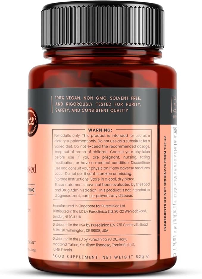 pureclinica Double Strength D3 + K2 Complex x 90 Vegan Softgels – 5000 IU D3 + 100mcg K2 with Magnesium Calcium &amp Zinc – 3 Months Supply