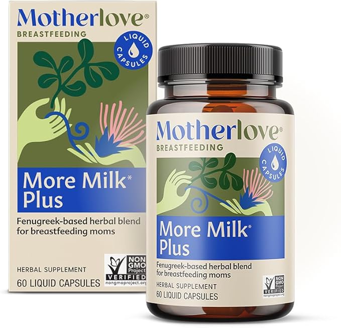 Motherlove More Milk Plus (60 Liquid caps) Fenugreek-Based Lactation Supplement to Support Breast Milk Supply—Non-GMO Organic Herbs Vegan Kosher Soy-Free