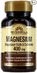 Windmill Magnesium Oxide 400 mg Tablets 100 ea (Pack of 5)