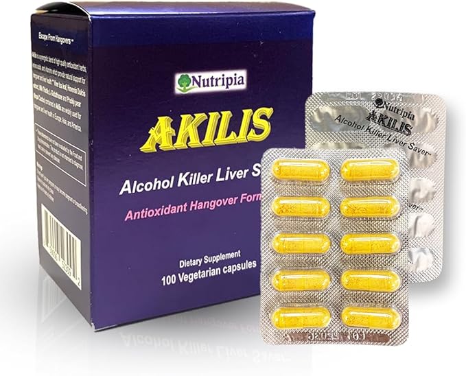 Akilis Liver Support Pills (100 Vegi Caps 33 Doses) – Boosts Recovery After Drinking for Better Mornings with Hovenia Dulcis (DHM) Milk Thistle Prickly Pear 16 Ingredients