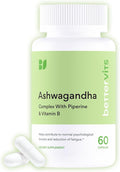 Bettervits Ashwagandha Complex with Passion Flower and Vitamin B – KSM-66® Organic Root Extract 800 mg – Supports Calm Energy and Emotional Balance – 60 Capsules