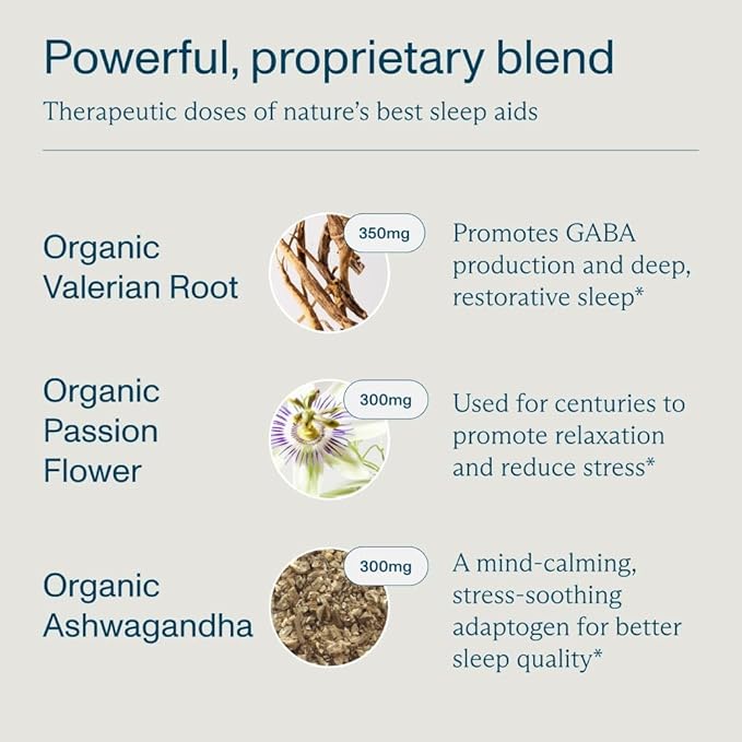 FOCL Restful Night Magnesium Sleep Supplement - Natural Sleep Aid Melatonin Free No Grogginiess Calm - Magnesium Supplement for Restorative Sleeping with Ashwagandha - Vegan Non GMO Cruelty Free