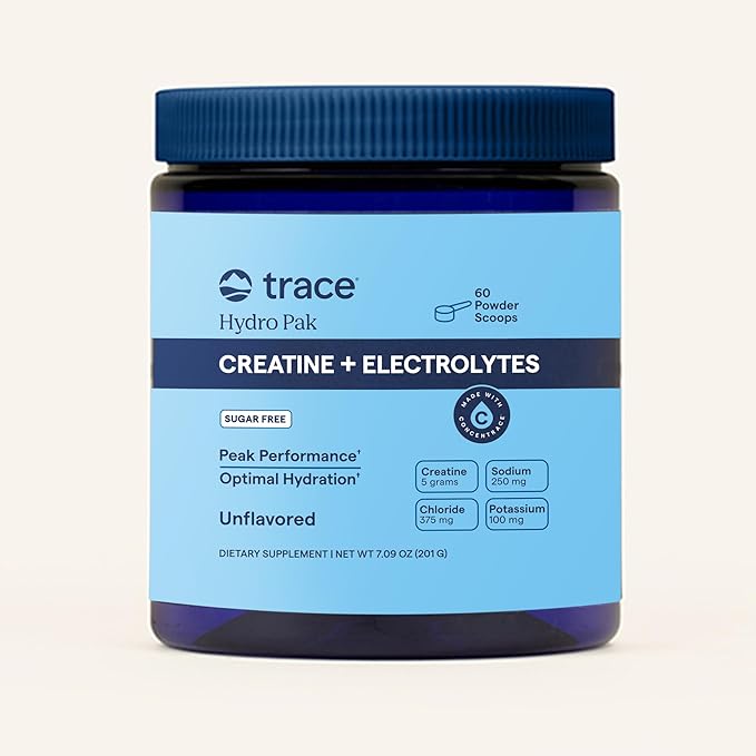 Trace Minerals Creatine + Electrolytes – Creatine &amp Mineral Powder for Peak Performance &amp Optimal Hydration – Supports Brain Muscles &amp Endurance – 5 g Creatine – Unflavored – 30 Servings