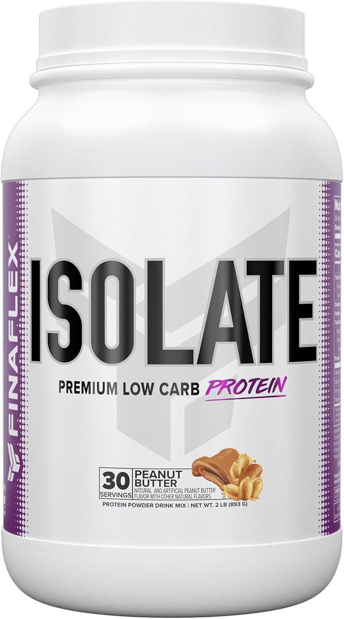 FINAFLEX ISOLATE Peanut Butter - 2 lb - 25 Grams of Iso Protein Per Serving - Milkshake-Like Taste - Zero Sugar Zero Fat &amp Gluten Free - 30 Servings