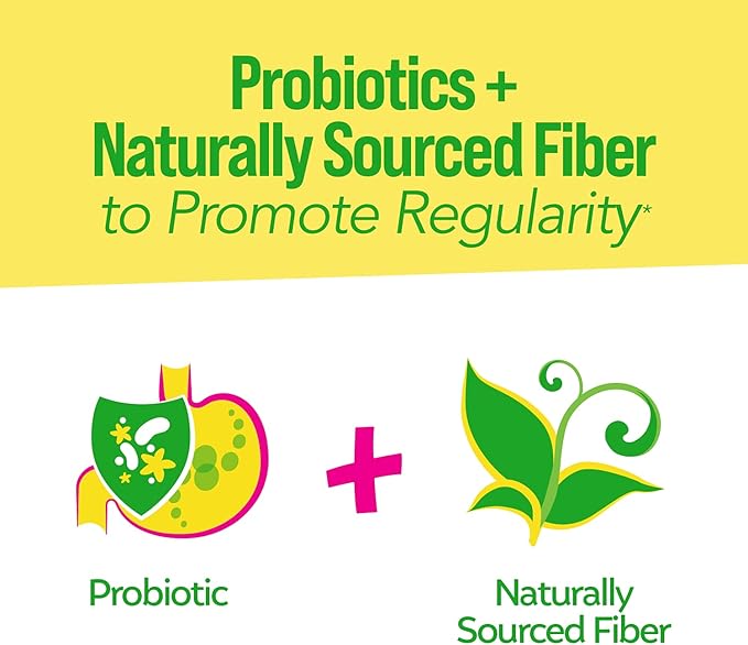 Culturelle Kids Probiotic + Fiber Packets (Ages 3+) - 60 Count - Digestive Health &amp Immune Support - Helps Restore Regularity &amp Kids Complete Chewable Multivitamin + Probiotic for Kids