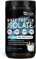 NATURE TARGET Whey Protein Powder - 100% Whey Isolate Protein Powder Vanilla 26G Protein 0 Sugar for Women &amp Men 1.1LB
