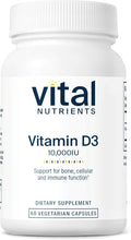 Vital Nutrients Vitamin D 10000 IU - Vitamin D3 Supplement - Healthy Bones Teeth Muscles*- Cellular &amp Immune Function - Calcium Absorption - Gluten Dairy and Soy Free - 60 Capsules