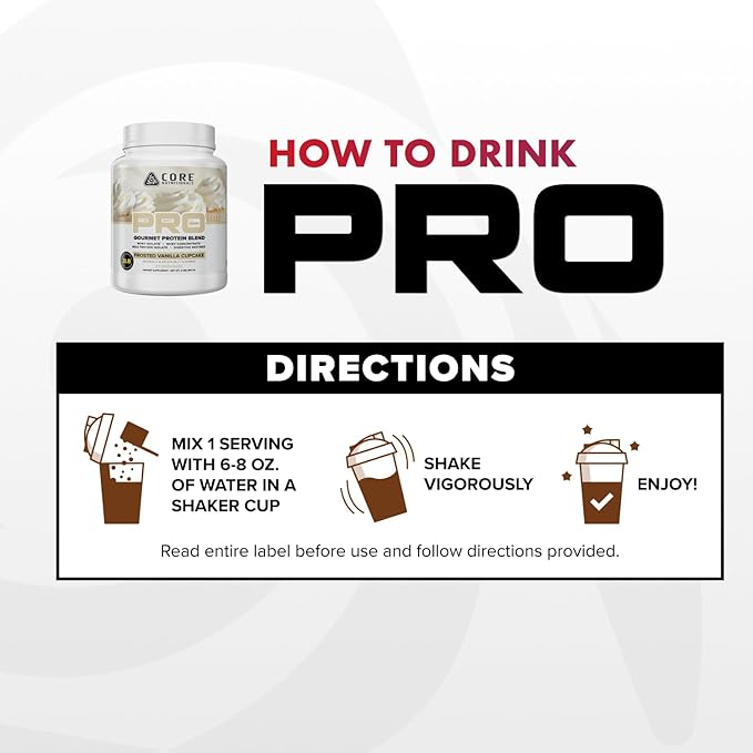 Core Nutritionals PRO Gourmet Protein Blend | Whey Protein Blend | with MCTs &amp Digestive Enzymes | Sustained Release Protein &amp Recovery Support | 26 Servings (Chocolate Peanut Butter Cup)