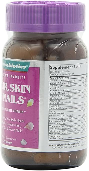 Futurebiotics Hair Skin &amp Nails Tablets 75 ea (Pack of 2)