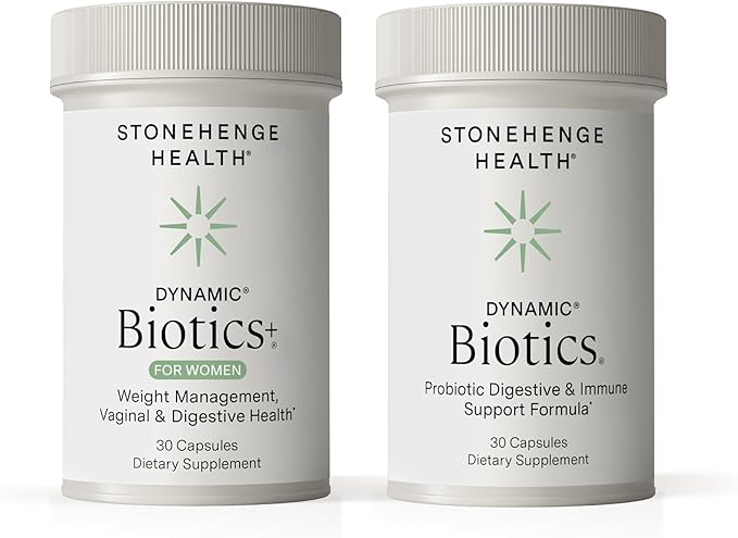 Stonehenge Health Dynamic Biotics+ for Women + Dynamic Biotics Probiotics Bundle Supplements to Support Digestive &amp Feminine Health
