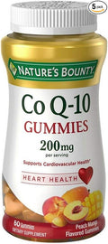 Nature's Bounty CoQ-10 Gummies 200 mg Peach Mango Flavored 60 ea (Pack of 5)