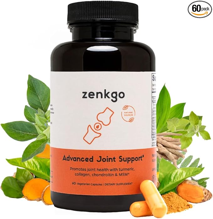 Zenkgo Chondroitin Boswellia MSM Turmeric Hydrolyzed Collagen - Joint Support Supplement Helps with Joint Mobility &amp Flexibility (Joint Support Supplement)