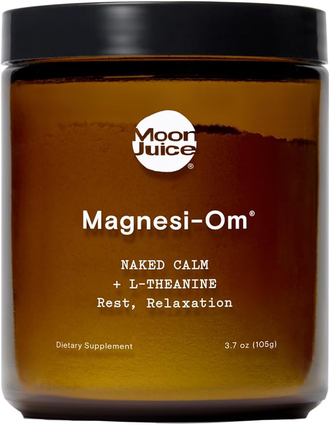 Moon Juice Magnesi-Om Magnesium Powder Supplement - Chelated Magnesium Complex + L-Theanine Blend for Rest Relaxation &amp Regularity - Vegan Non-GMO &amp No Sugar Unflavored 3.9 oz 30 Sevings