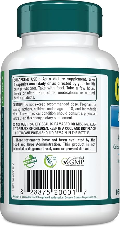 Genacol Bone &amp Joint – Calcium Vitamin D3 Boron &amp Ultra-Hydrolyzed Collagen Health Supplement Supports Bone Strength 90 Capsules (30-Day Supply)