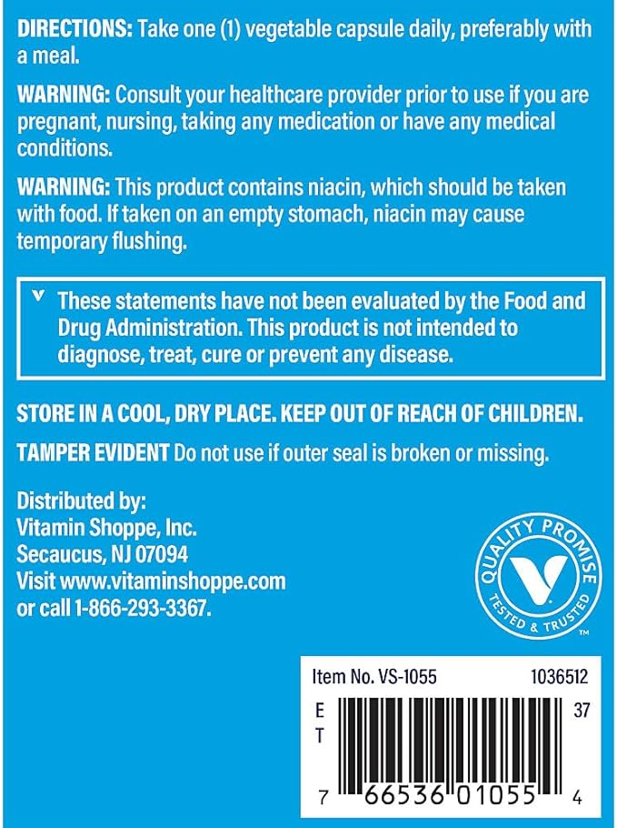 The Vitamin Shoppe B-Complex 100 - Complete B Vitamin Formula | Energy Metabolism &amp Nervous System | 300 Veggie Caps | High Potency