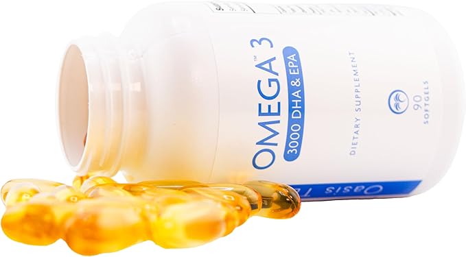 Oasis Tears ON3000 Omega™ 3 Fish Oil 3000mg DHA &amp EPA Dietary Supplement | 90 Softgels | Non-GMO Gluten-Free Dairy-Free