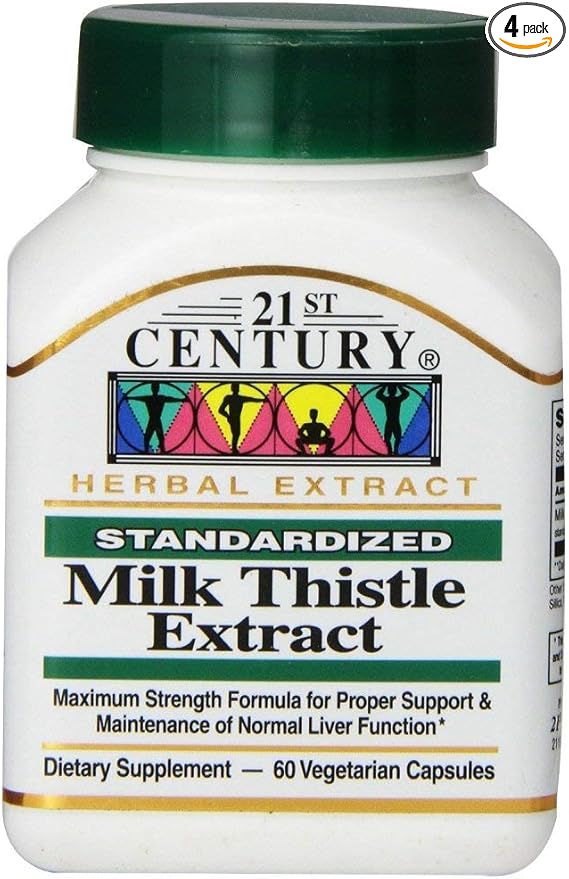 21st Century Milk Thistle Extract 60 Count (4 Pack)