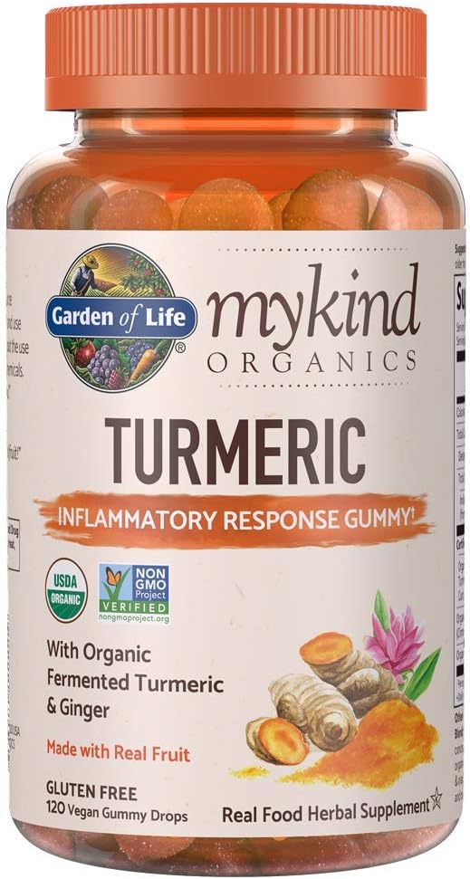 Garden of Life Organics Turmeric Inflammatory Response Gummy - 120 Real Fruit Gummies &amp Vitamin D Vitamin Code Raw D3 Vitamin D 5000 IU Raw Whole Food Vitamin D Supplement