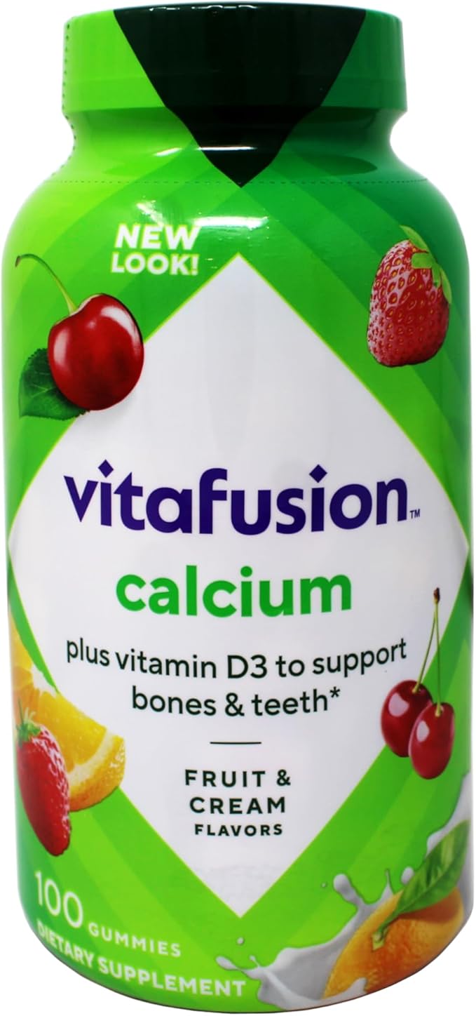Vitafusion Calcium Gummy Vitamins for Adults 500mg Creamy Swirled Fruits 400 Count
