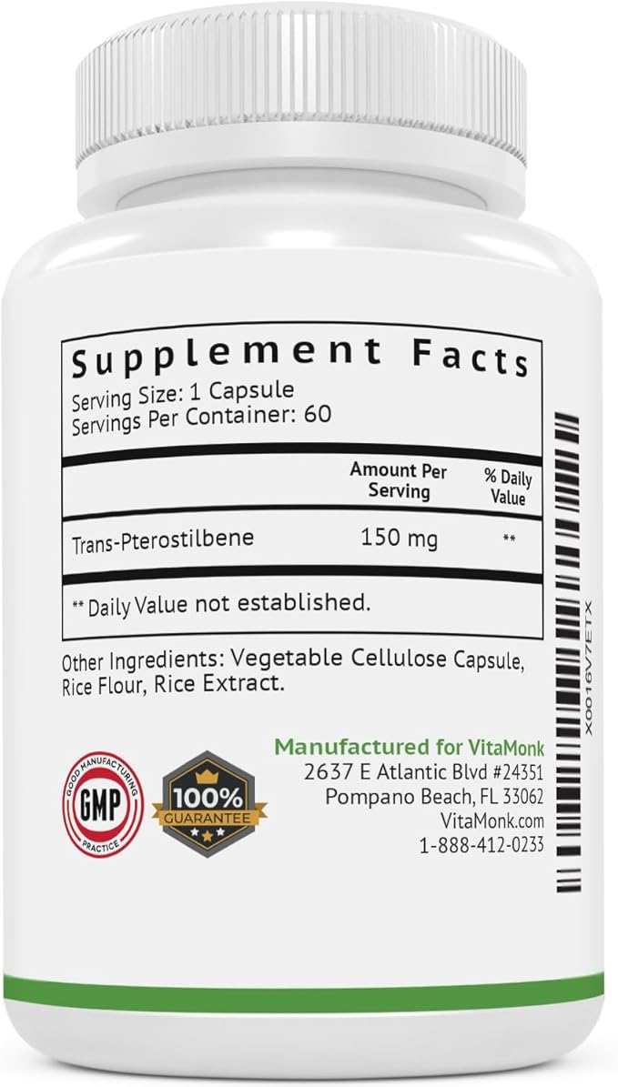 VitaMonk Longevity Duo - Resveratrol &amp Pterostilbene Power Pack
