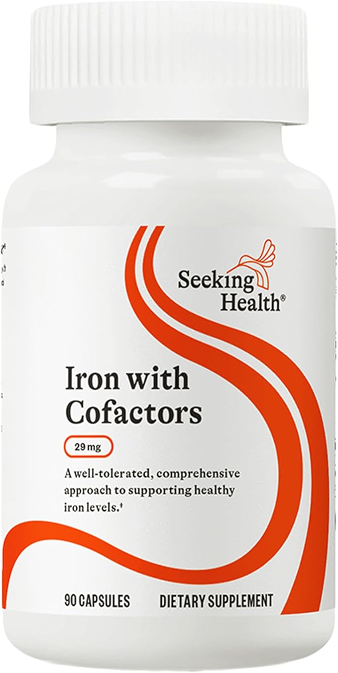 Seeking Health Iron with Cofactors as Ferrochel Ferrous Bisglycinate Vitamin A and C Cofactors Digestive Enzymes for Optimal Iron Absorption Vegan and Vegetarian (90 Capsules)*