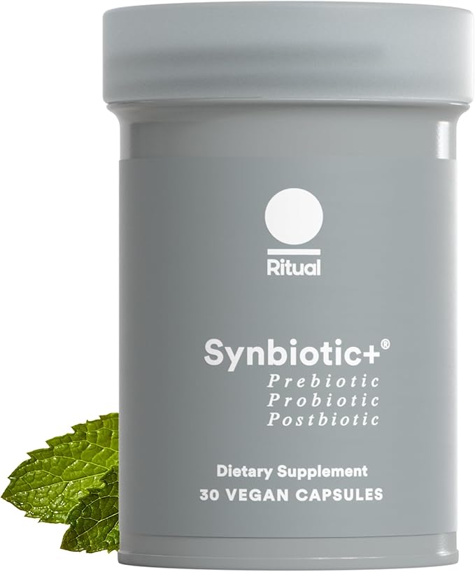 Ritual Synbiotic+ Probiotic Prebiotic Postbiotic 3-in-1 Supplement for Gut Health and Digestive Support Regularity Bloat Immune* Vegan Delayed-Released Daily Capsule Women and Men 30 Day