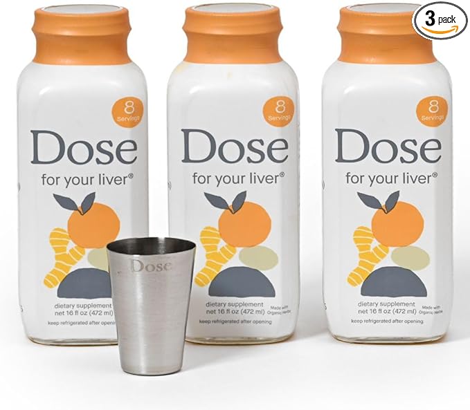 Dose for Your Liver Cleanse Detox &amp Repair Made with Organic Milk Thistle Supplement with Turmeric Dandelion Ginger and Orange Supports Healthy Liver Function16oz Bottle 3 Pack (3 Week Supp