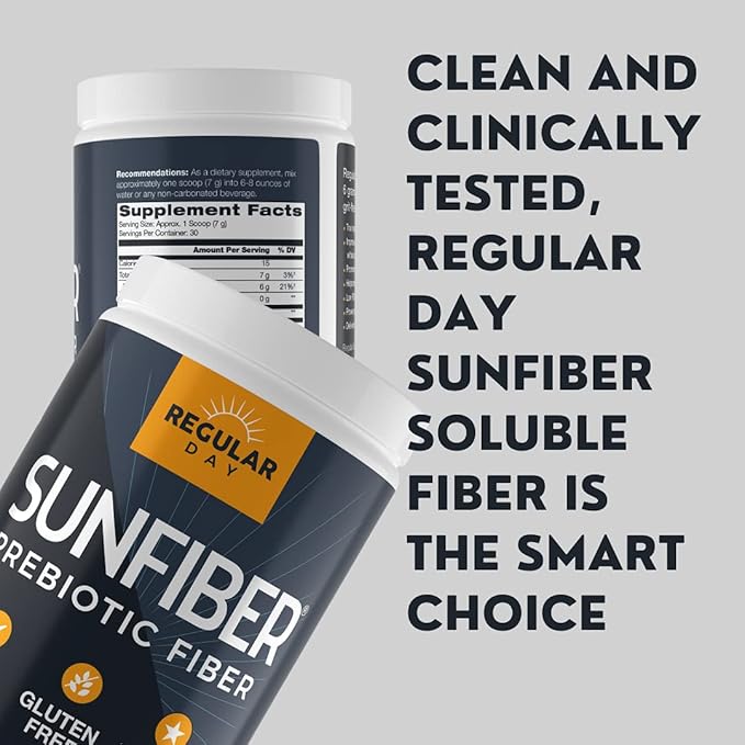 Sunfiber Prebiotic Fiber Supplement for Digestive Health - Promotes Gentle Regularity | Gluten Free Vegan Dairy Free Non-GMO Keto Tasteless | One Simple Ingredient | 30 Servings