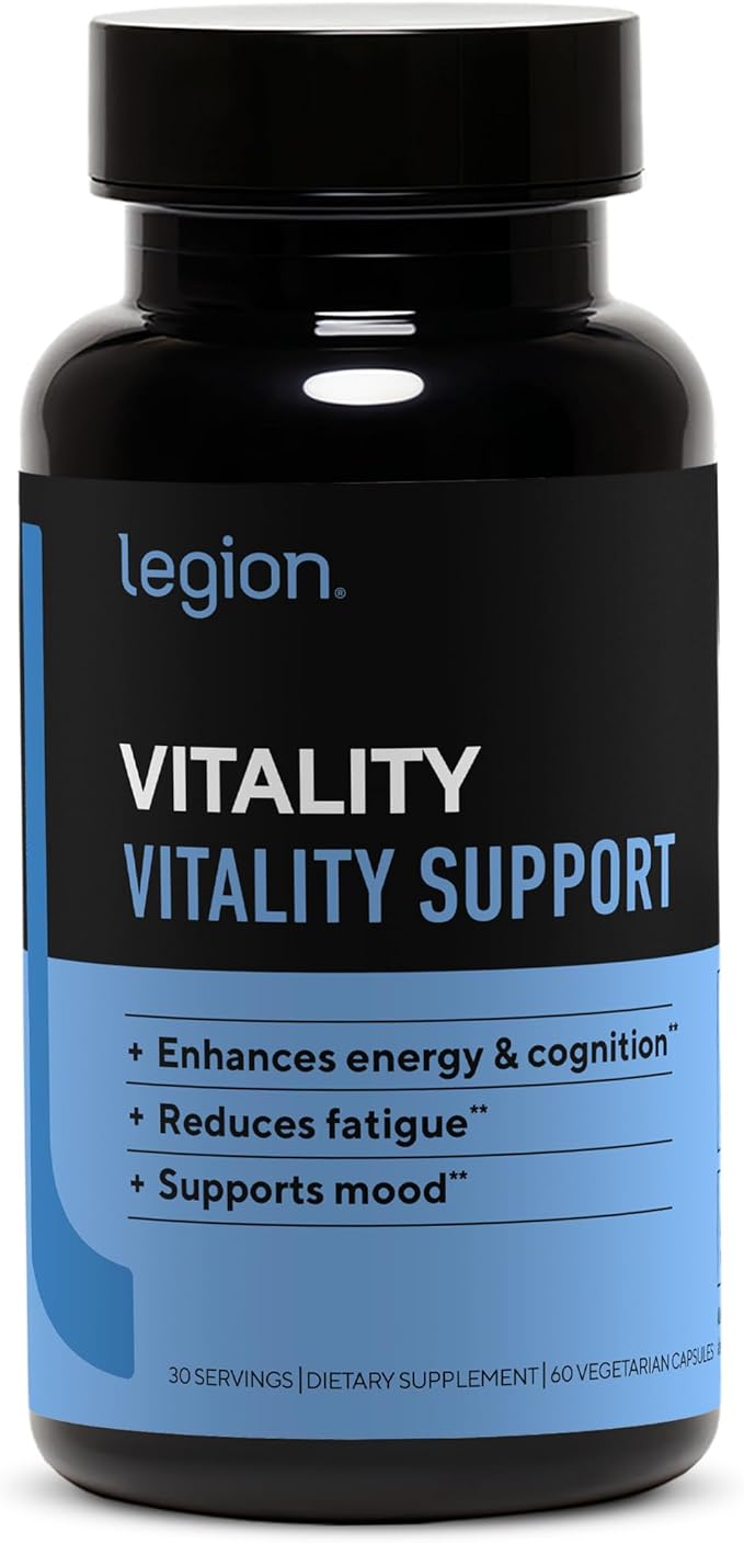 LEGION Vitality – Natural Wellness Supplement w/BlueBoreal Rhodiola Rosea Co-Q10 &amp L-Ergothioneine –30 SVG