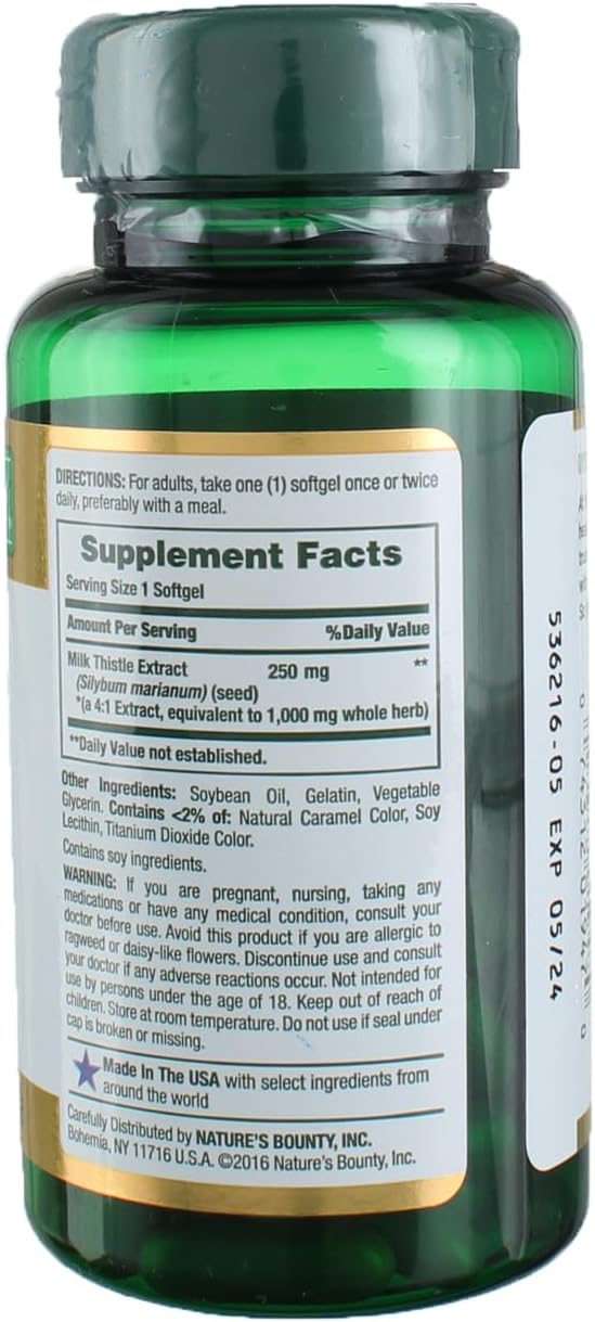 Nature's Bounty Milk Thistle 1000 mg 50 Softgels (3 Pack)