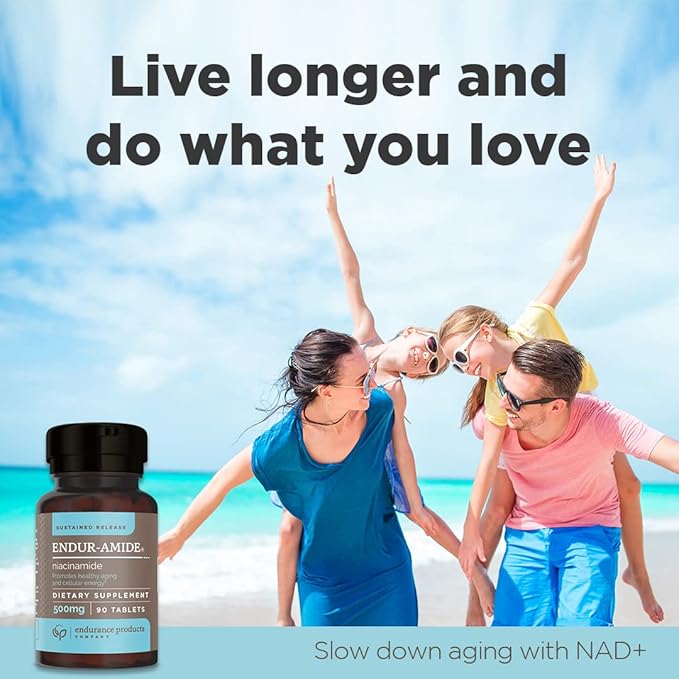Endurance Products EPC Company NAD+ Niacinamide B3 Endur-Amide 500mg 200 Tablets and ENDUR-ACIN Niacin - Vitamin B3 Niacin 500mg Extended Release &amp Low-Flush 200 Tablets