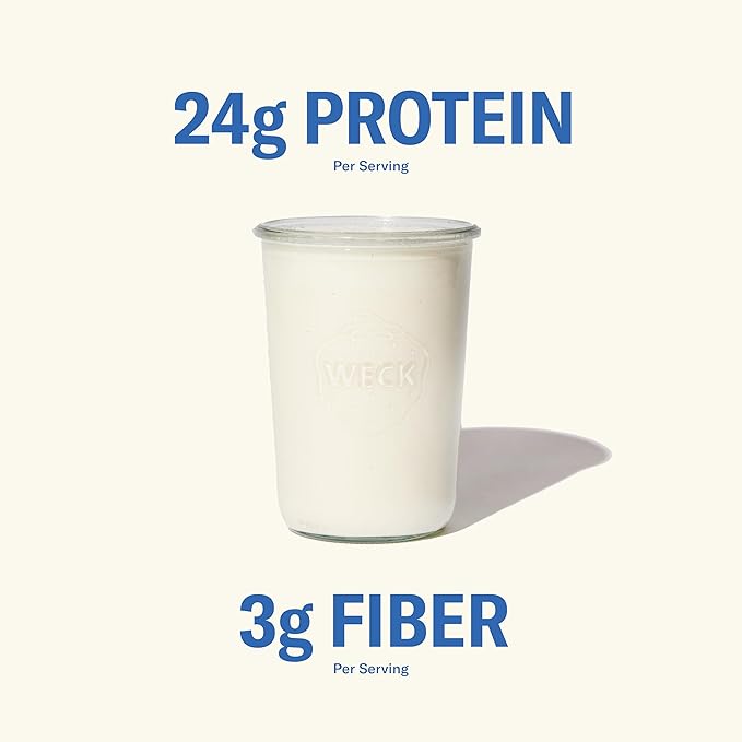 Ballerina Farm Grass Fed Whey Protein Powder Vanilla Bean 24g Protein with Collagen Peptides Bovine Colostrum Hemp Hearts &amp Prebiotic Fiber No Added Sugar or Artificial Ingredients 20 Servin