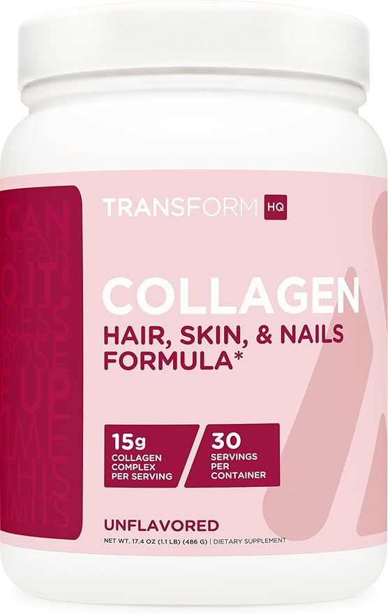 TransformHQ Beauty Collagen (30 Servings) Unflavored - Hair Skin &amp Nails Formula