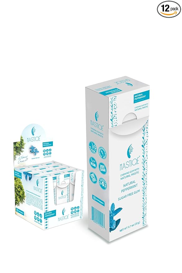 Mastiqe Sugar Free Hard Chewing Gum with Natural Mastic (Peppermint)