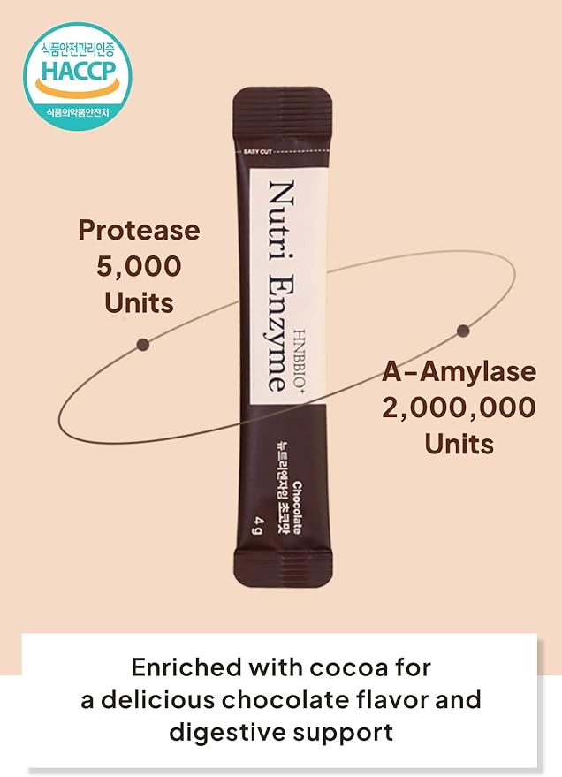 Korean Food Nutri Enzyme Chocolate (0.14oz*30ea) Dietary Fiber Essential Amino Acids Vitamins Individual Packs