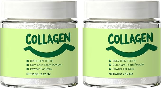 Collagen Tooth Powder for Gums - 2.12 Oz Daily Oral Care Powder Breath Freshener (2PCS)