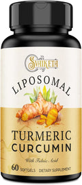 Liposomal Turmeric Curcumin Supplement 2000mg 95% Standardized Curcuminoid Extract &amp Organic Root Powder with Piperine Black Pepper Fruit (15mg) 60 softgels