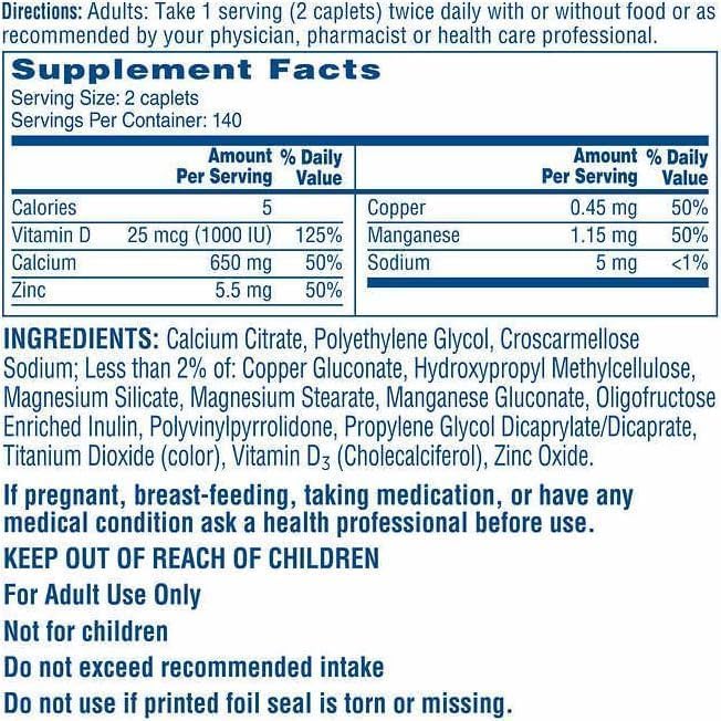Cita Maximum Plus Calcium Citrate + D3 280 Caplets +Elesbão 22 Guide