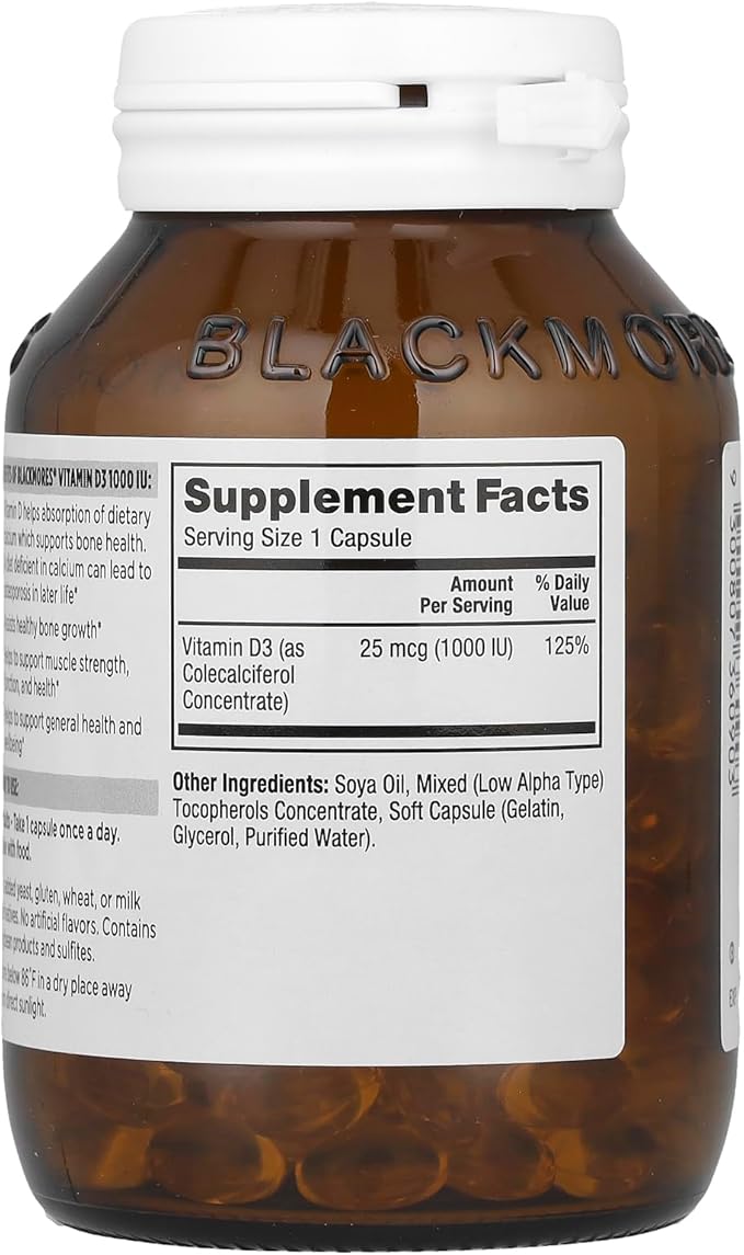 Blackmores Vitamin D3 25 mcg (1000 IU) 200 Capsules