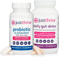 Just Thrive Probiotic &amp Antioxidant 30 Caps &amp Daily Gut Detox 120 Caps Bundle Spore-Based Digestive &amp Immune Support Complete Detox &amp Immune Support - 30-Day Supply