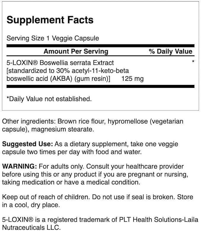 Swanson Boswellia Serrata Extract 125 mg 60 Veg Caps 3 Pack