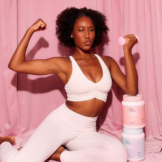Love Sweat Fitness Organic Vegan Protein Powder for Women | 20g Plant Protein | No Bloat No Chalk | Vanilla | Sugar Free Gluten Free Non-GMO | 28 Servings