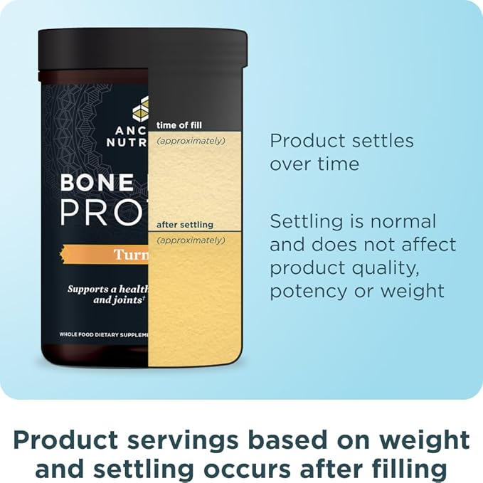 Ancient Nutrition Grass Fed Cage Free Bone Broth Protein Powder 20g Protein Hydrolyzed Collagen Peptides Keto &amp Paleo Friendly Supports Joint &amp Gut Health Turmeric 20 Servings