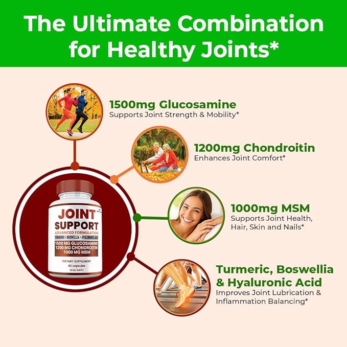 (5 Pack) Joint Support Capsules All Natural Premium Formula Maximum Strength Vitamin Joint Support Supplement Pills