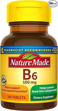 Nature Made Vitamin B-6 100 mg Tablets 100 ea (Pack of 4)