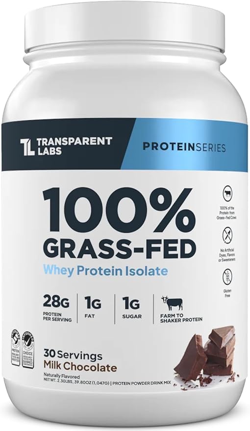 Transparent Labs Grass-Fed Whey Protein Isolate (30 Servings Milk Chocolate) &amp Creatine HMB (30 Servings Strawberry Lemonade)